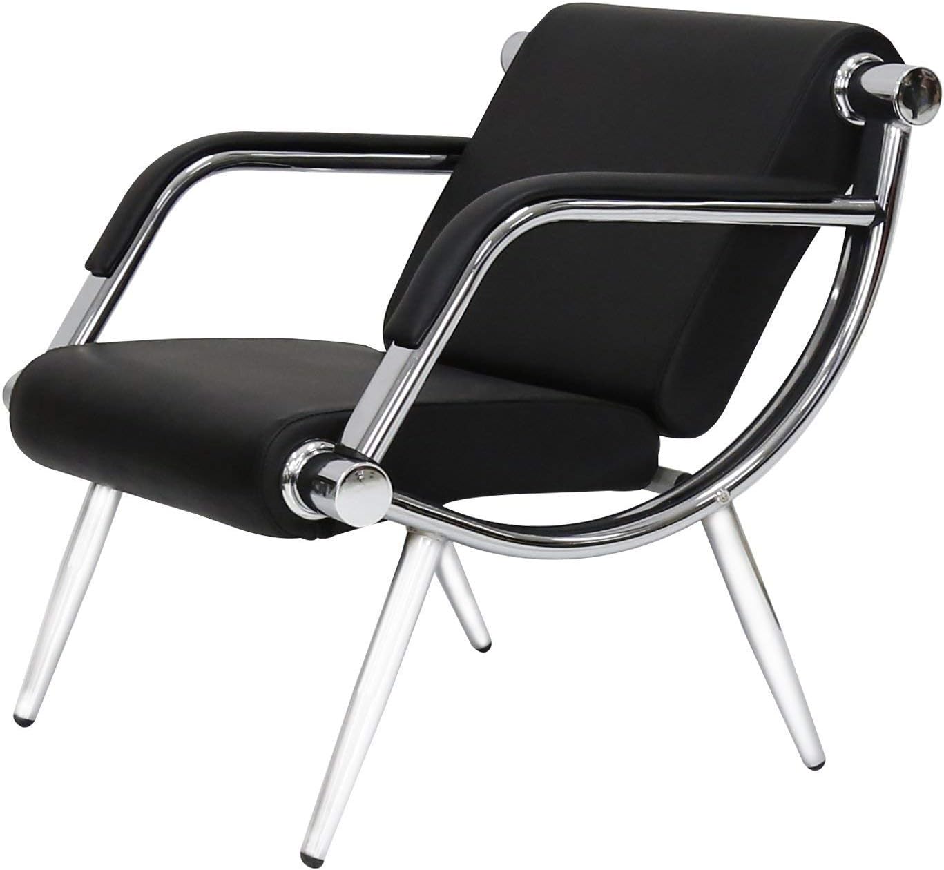 Peach Tree Black Leather Executive Side Reception Chair Office Waiting Room Guest Reception, Salon Barber Office Waiting Chair Bank Hall Airport Reception Waiting Chair 3 Seats Bench
