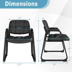 Tangkula Waiting Room Guest Chair Set of 6, Upholstered Conference Chair with Armrest & Ergonomic Backrest, Metal Frame Reception Meeting Room Chair, Home Office Office Lobby Executive Chair