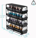 Coffee Pod Holder 4 Tier For Countertop, Black, 1pcs | Nespresso Vertuo Capsule 32 pod