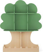 Curipeer Tree Kids Bookshelf with Bottom Fence, Toddler Bookshelf for Kids, Baby Montessori Bookshelf and Toy Storage, Wooden Bookcase, Book Shelf for Kids Rooms, Nursery, Bedroom, Playroom, Green