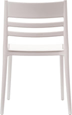 Flash Furniture Bridgeport Slat Back Patio Chair with Contoured Seat, Commercial All-Weather Stacking Resin Chair, UV Resistant, Indoor-Outdoor, White, Set of 4
