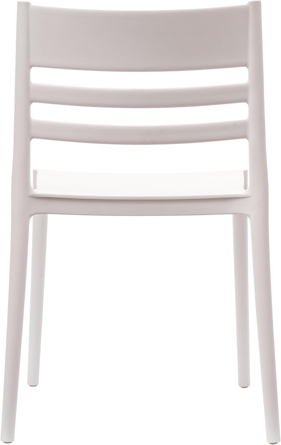 Flash Furniture Bridgeport Slat Back Patio Chair with Contoured Seat, Commercial All-Weather Stacking Resin Chair, UV Resistant, Indoor-Outdoor, White, Set of 4