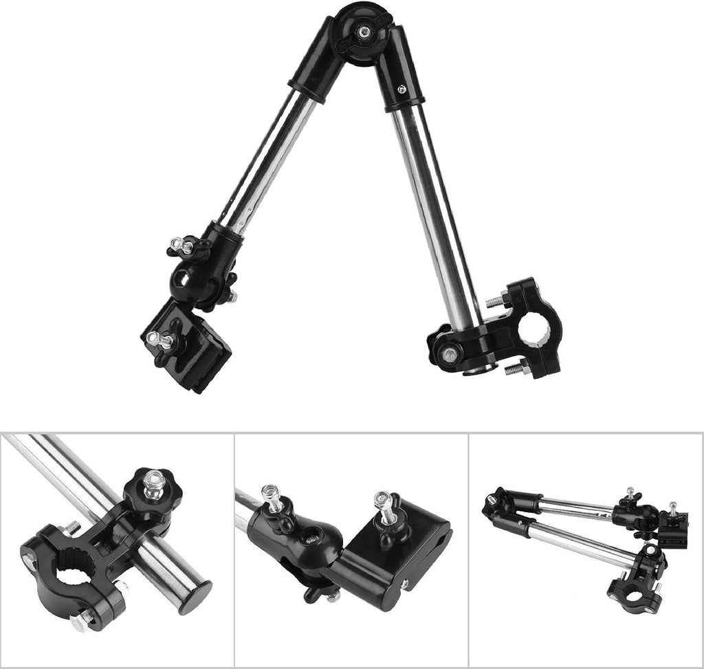 Adjustable Umbrella Stand 360 Rotatable Umbrella Holder for Wheelchair with Thickened Stainless Steel Pipe Up Down Telescopic Adjustment (Black)