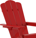 Taylor & Logan Nellis Adirondack Chair with Cup Holder, Weather Resistant HDPE Adirondack Chair in Red