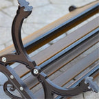Garden Garden Outdoor Backrest Benche, Leisure Chair Cast Aluminium, Patioen Balcony Chair Seat(Medium)