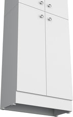 23.6" D*11.8" W*71.1" H Freestanding Kitchen Pantry with 4 Shelves, 2 Double Doors, Rectangular Storage Cabinet, Modern Minimalist, for Living Room, Dining Room, White