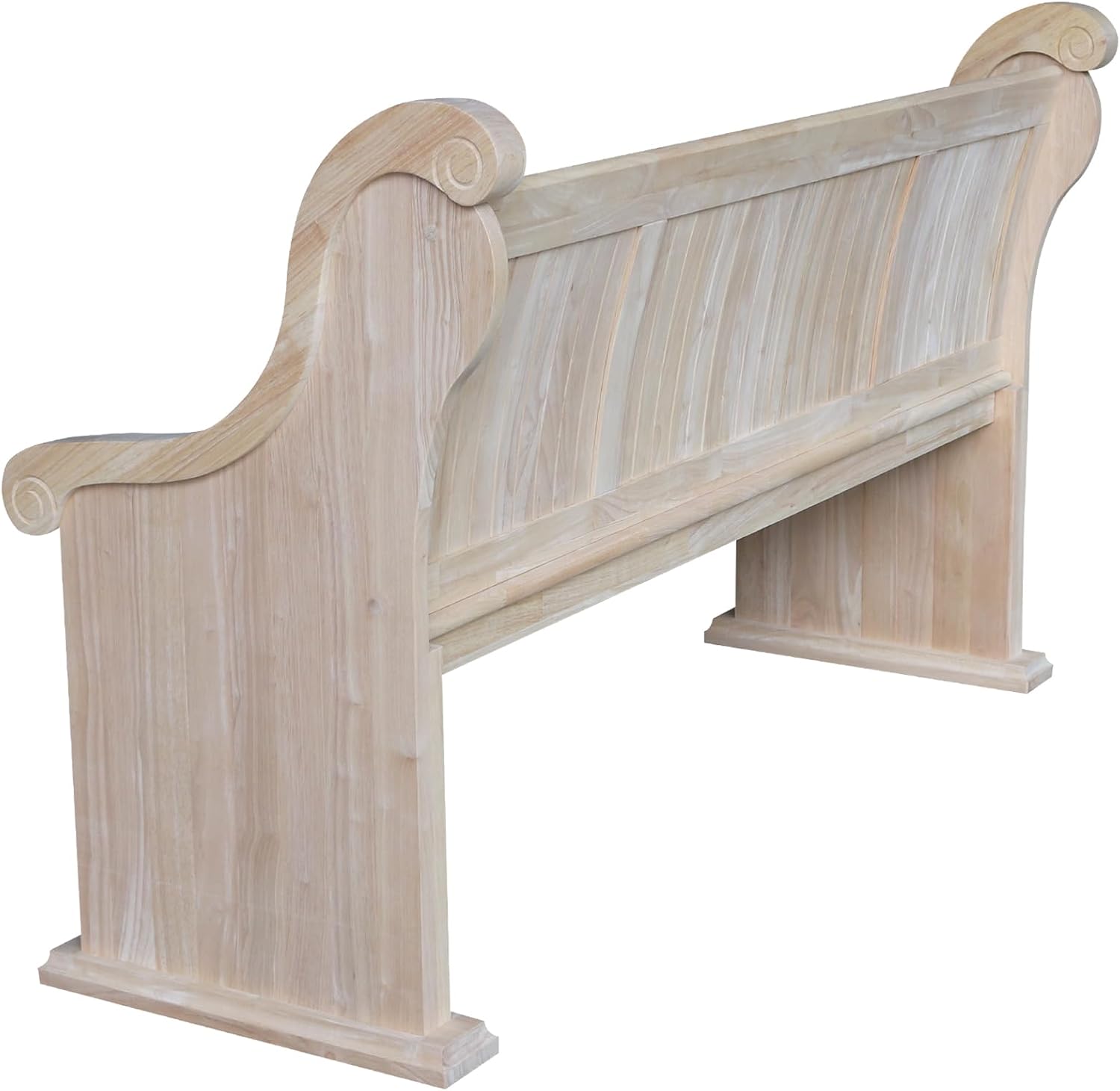IC International Concepts, Sanctuary Bench, Solid Real Wood, Sturdy Parawood, Entryway/Dining/Living, Spacious Dimensions 58" W x 17.7" D x 18" H, 450 LBS Capacity, Paint/Stain Ready, Unfinished