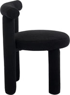 Black Sherpa Dining Chairs Set of 4, Armless Upholstered Boucle Kitchen Chairs with Backs Comfy Accent Side Chair for Living Room, Dining Room, Reception