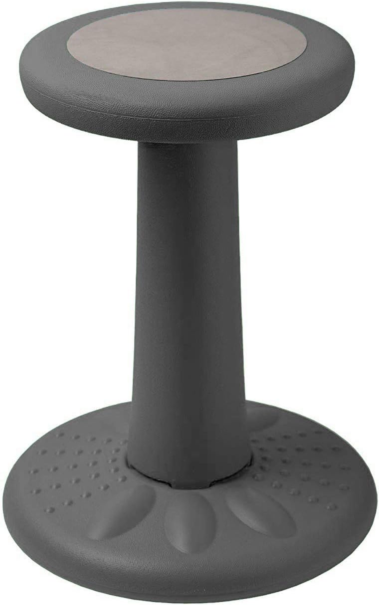 Studico ActiveChairs Kids Wobble Stool, Flexible Classroom Seating Improves Focus, Posture & Helps ADHD/ADD. Get The Wiggles Out Active Fidget Desk Chairs, Pre-Teen 17.75" Chair, Ages 7-12, Grey