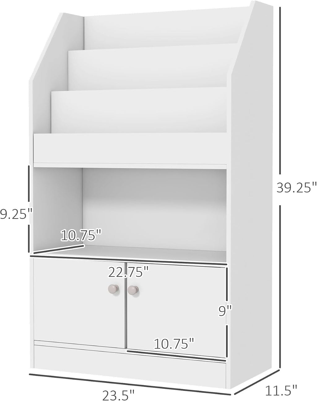 Toy Storage Cabinet, Bookcase Bookshelf for Room, Bedroom, Playroom, Nursery, White