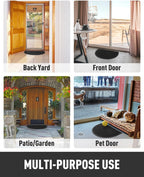 tchdio Door Mat Outdoor Indoor Entrance Doormat-Semicircular Durable Rubber Non Slip Front Door Mat for Outside Inside Entry Entryway Dirt Trapper WelcomeMat for Muddy Paws and Shoes-Black 17”x30”