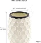 Hosley 7.5” Metal Honeycomb Vase – Decorative Modern Textured Flower Vase for Dried Floral Arrangements, Centerpieces, Tabletop Decor for Home, Wedding, Office