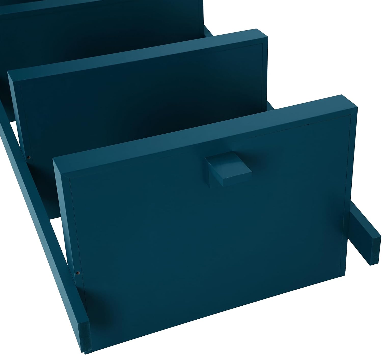 eHemco Modern 5 Tier Wall-Leaning Ladder Bookshelf Organizer, Storage Rack, 70 Inches, Blue