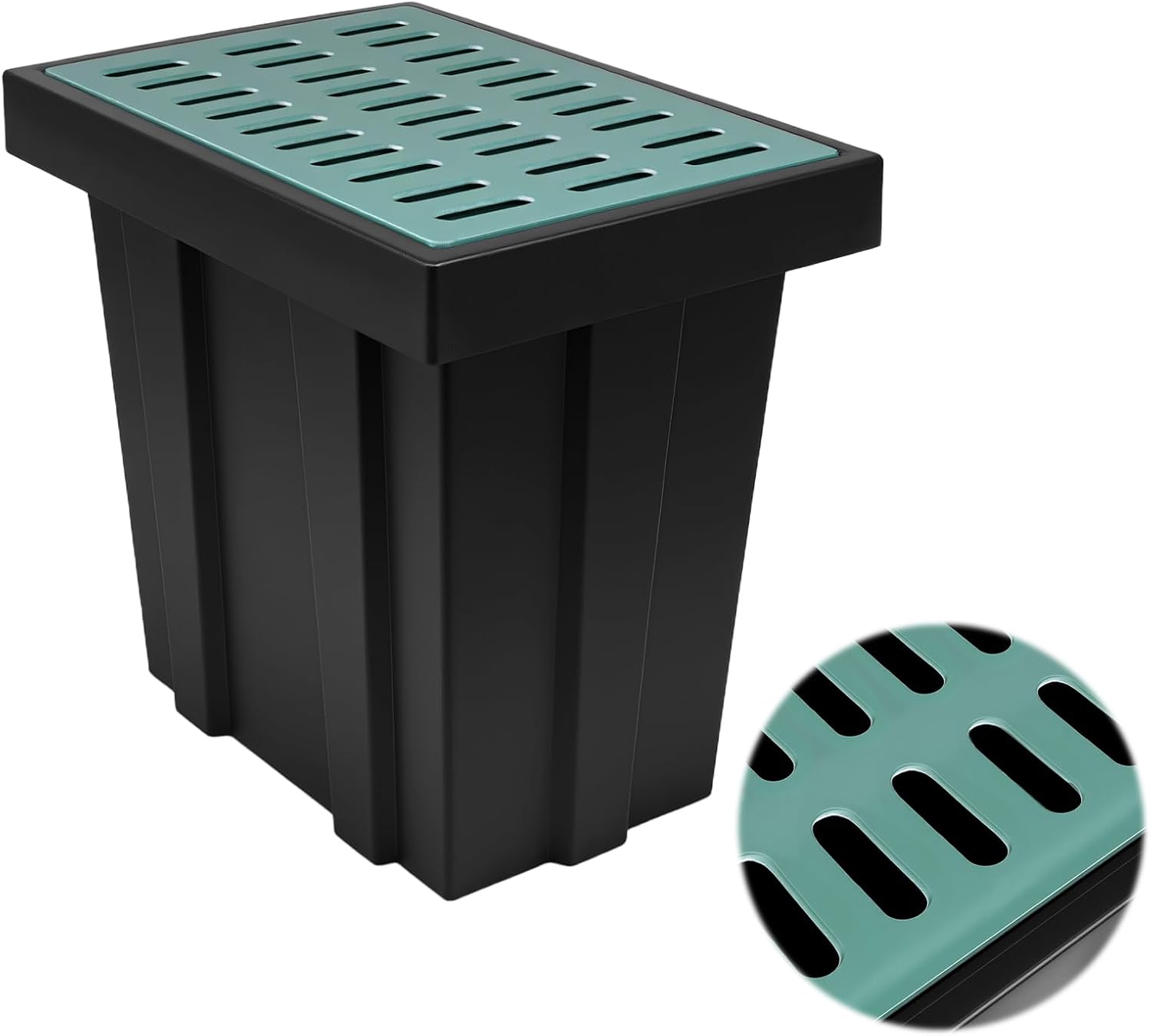 Square Catch Basin with Fiberglass Grate & Debris Basket PE Integrated Rainwater Well Infiltration Collection Well Municipal Pipeline & Commercial Use