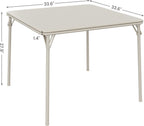 Folding Card Table and Chair Set of 5, No Assembly Required, Beige | Portable Square Card Table with 4 Padded Chairs, Foldable Chairs and Tables for Home, Indoor and Outdoor, Space-Saving