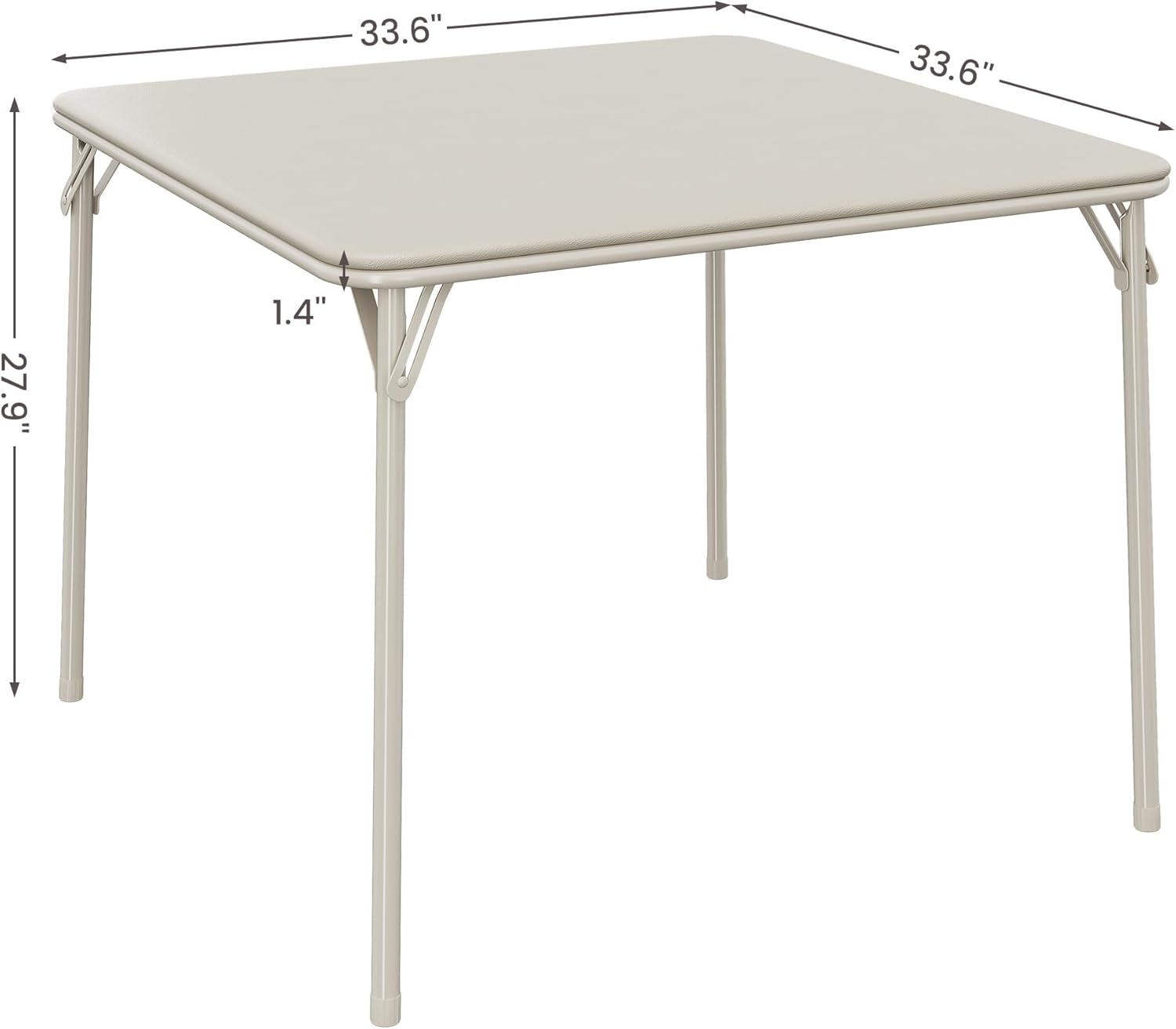 Folding Card Table and Chair Set of 5, No Assembly Required, Beige | Portable Square Card Table with 4 Padded Chairs, Foldable Chairs and Tables for Home, Indoor and Outdoor, Space-Saving
