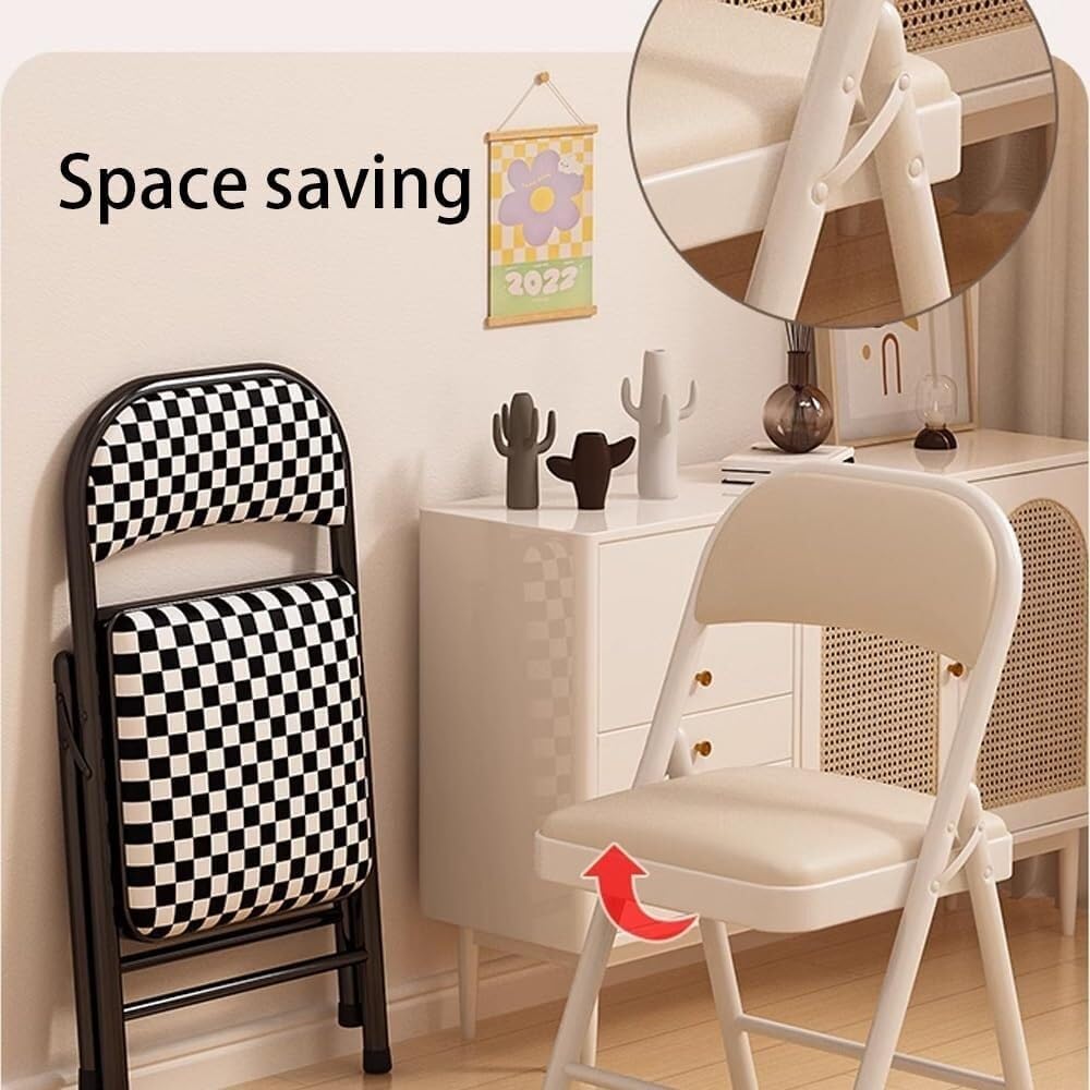 Padded Folding Chair with Padded Seats - Easy Store Metal Frame for Home Office Gatherings Indoor and Outdoor Events(Rojo)
