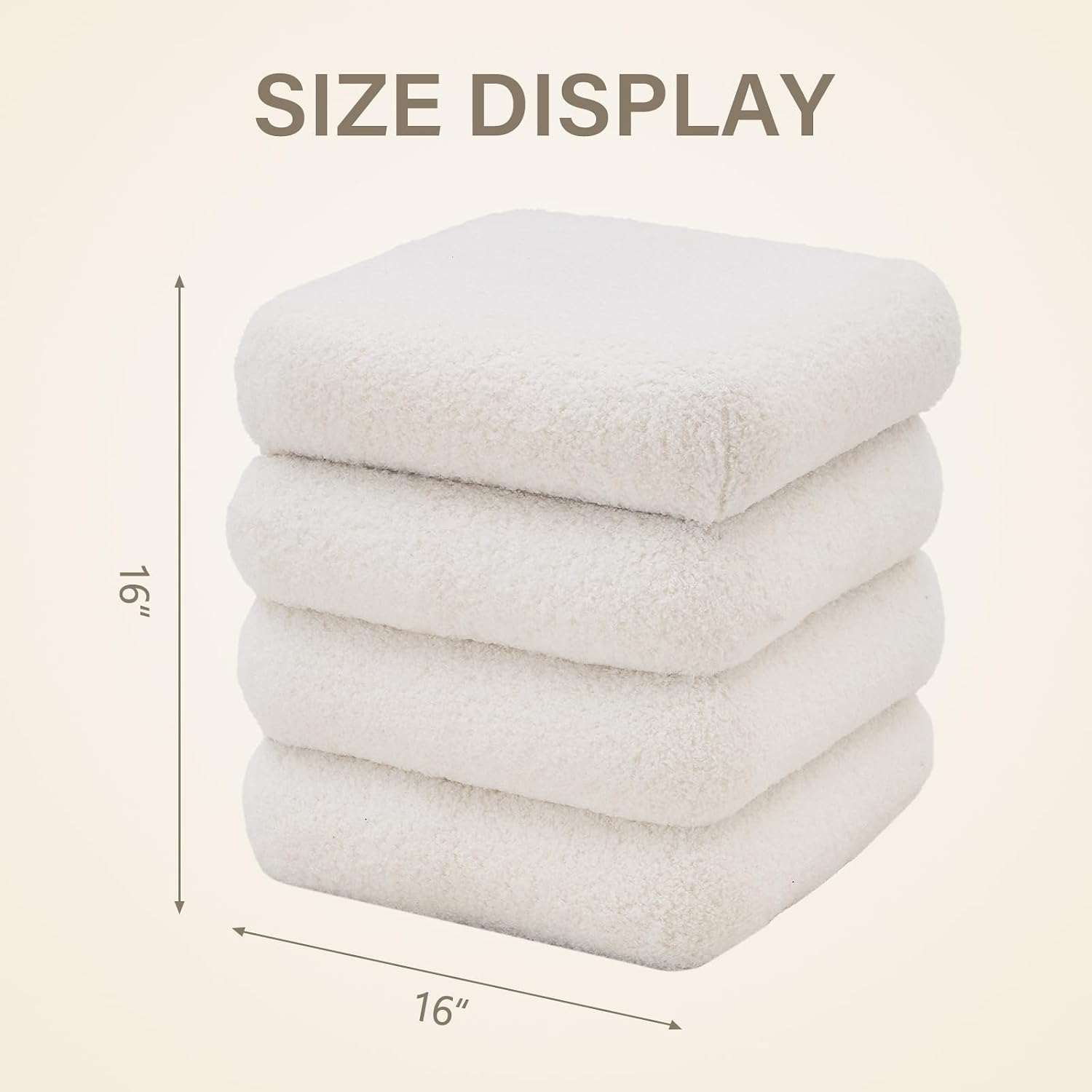 Wimarsbon Square Storage Ottoman, Modern Sherpa Footstool, Teddy Vanity Stool with Flip-Top Tray, Makeup Chair for Home Decor, Upholstered Footrest for Living Room & Bedroom (16inch Square)