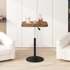 MAHANCRIS Bar Table, Height-Adjustable Pub Table 26.8-36.2 Inches, Cocktail Tables with Base, Counter Height Table for Small Space, Easy to Assemble, Rustic Brown and Black BTHR5501