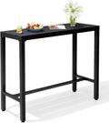 Crestlive Products Outdoor Bar Table, 43'' Rectangle Patio Counter Height Table High Pub Table with Waterproof Top and Sturdy Metal Frame for Balcony, Bistro, Garden, Backyard, Hot Tub(Black)