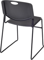 Romig Zeng 400lb Capacity Armless Stackable Chair – Ultra-Compact, Heavy-Duty Metal Frame with Durable Plastic Seat, Space-Saving & Versatile for Offices, Classrooms & Events (Black, 8 Pack)