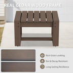 EAGLE PEAK Natural Cedar Outdoor Patio Ottomans with Removable Cushions, Set of 2, Outdoor Real Wood Footrest Contemporary Décor for Deck, Porch, Balcony and Backyard, Brownish/Beige