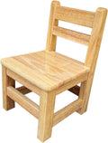 Kids Wooden Chair with Sturdy Backrest Foot Stool Ottoman Ladderback Design Fully Assembled Suitable for Outdoor Home Playroom, Sitting Height 25cm