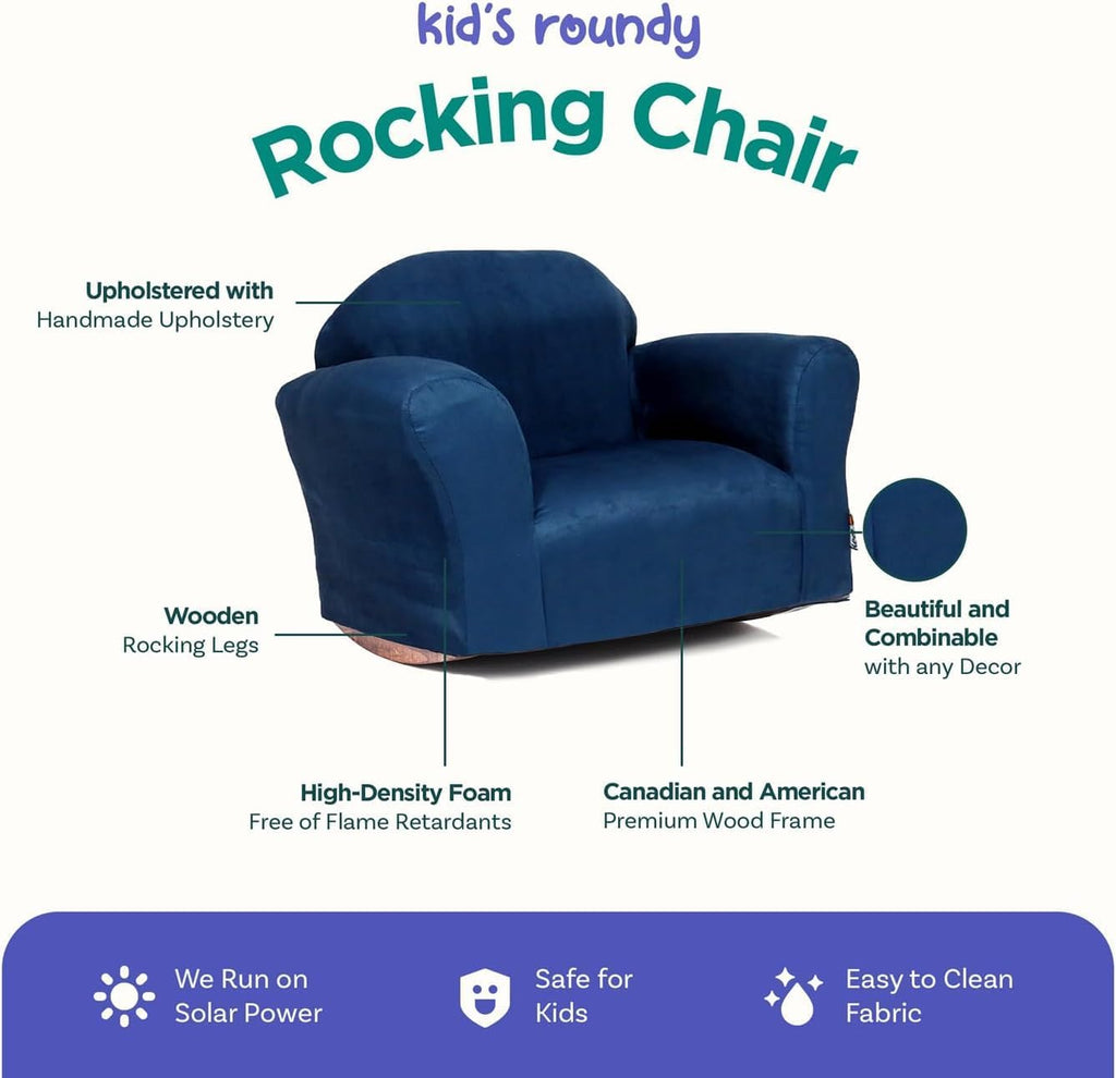 Keet Rocking Chair for Toddlers, Soft Microsuede Upholstery, Wooden Rocker Base, Durable & Comfortable Design for Kids Ages 2–5, Fully Assembled, Easy to Clean, Perfect for Bedrooms & Playrooms.