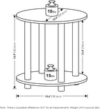 Furinno Turn-N-Tube Toolless Assembly Side Table, 2-Tier Rustic Brown Round End Table with Open Shelf, Night Stand, Bedside Table, for Living Room, Bedroom, Amber Oak