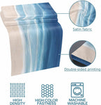 Bed Runner Scarf for Cal.King Size Bed, Navy Blue Coastal Beds Scarf Throws for Foot of Bedding, Waves Summer Beach Ocean Sea Decorative Beds Runners for Bedroom Guestroom, 102"x20"