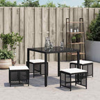 Garden Stool Set of 4 Black 14.2 in