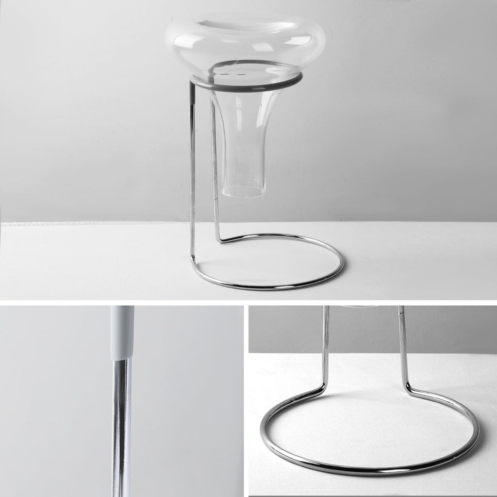 Wine Decanter Drying Stand with Rubber Coated Top to Prevent Scratches, Wine Decanter Drying Rack for Standard and Large Wine Decanters, Wine Decanter NOT Included, (with Cleaning Brush)