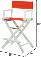 Casual Home 24" Director's Chair White Frame with Red Canvas, Counter Height