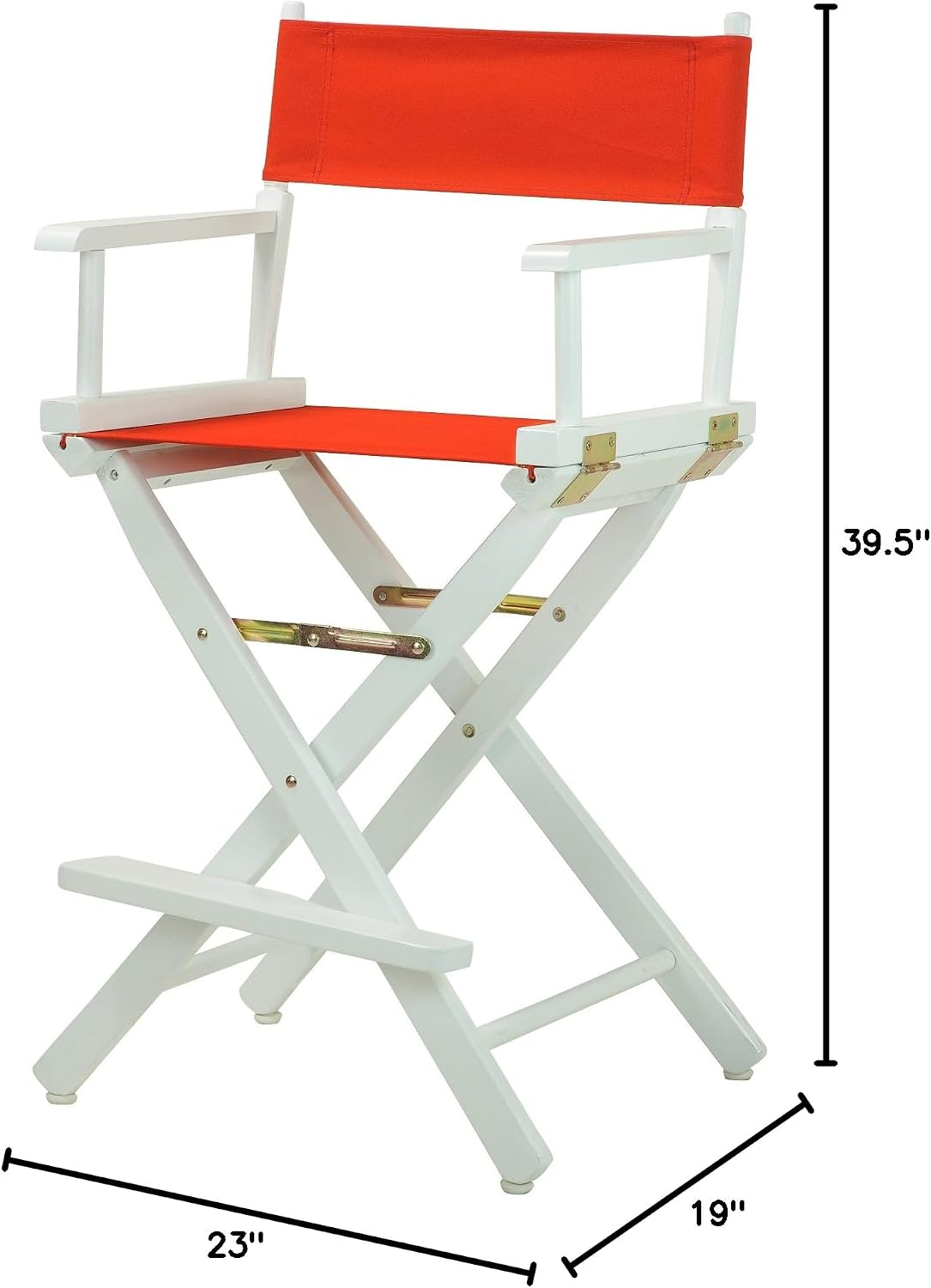 Casual Home 24" Director's Chair White Frame with Red Canvas, Counter Height