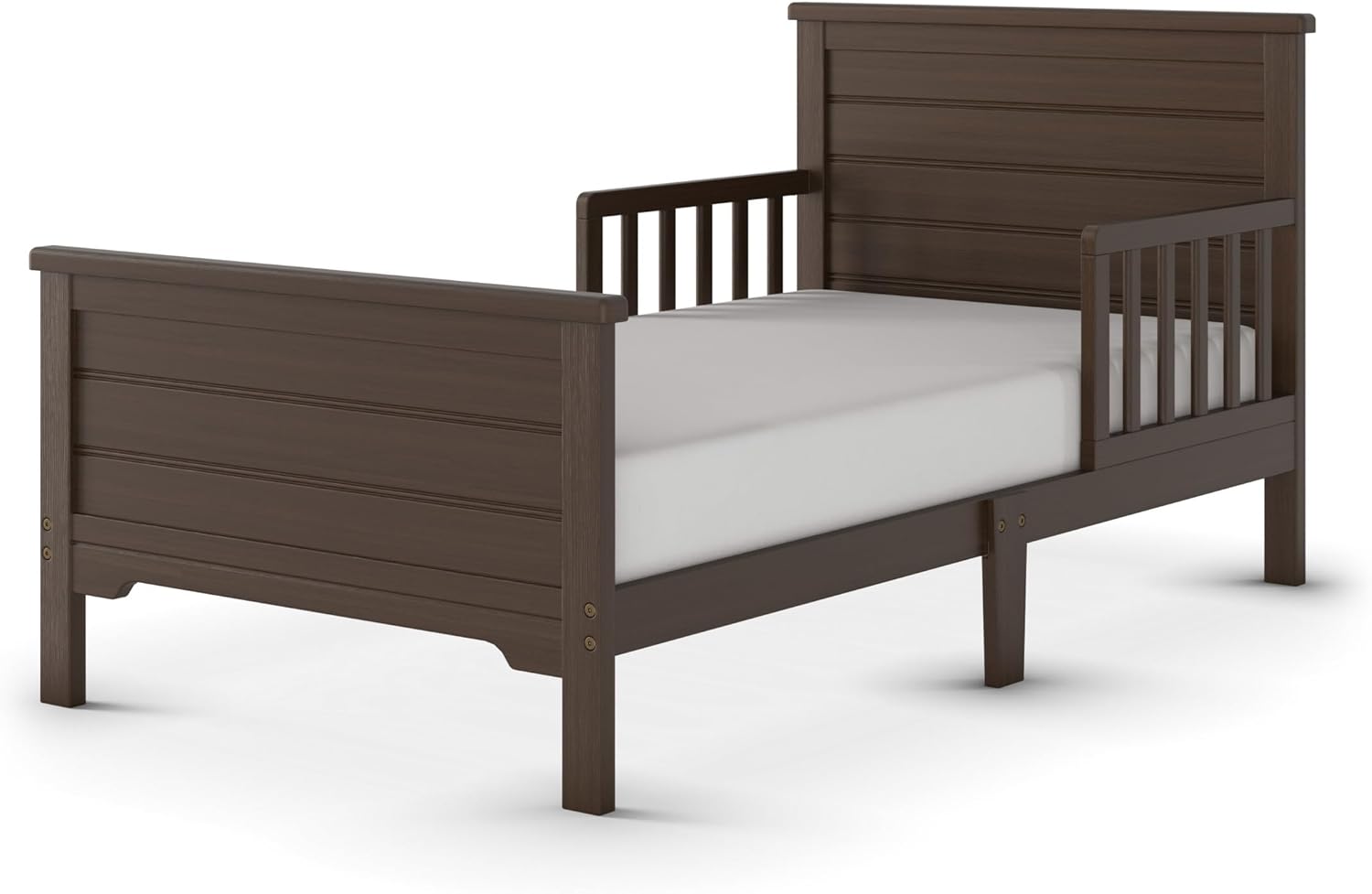 Child Craft Woodland Toddler Bed and Nightstand Bedroom Furniture Set, 2 Piece, Low to Ground Design (Brushed Truffle)