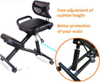 Ergonomic Kneeling Chair,Better Posture Rocking Stool,Ergonomic Office Desk Chairs,Posture Correcting for Bad Backs,Height Adjustable and Rotatable,for & Home (Black Net)