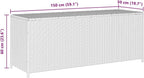 Patio Storage Box, Outdoor Bench for Garden and Terrace, Large Deck Box with Durable Poly Rattan and Powder-Coated Steel Frame, 59.1" L x 19.7" W x 23.6" H, Grey