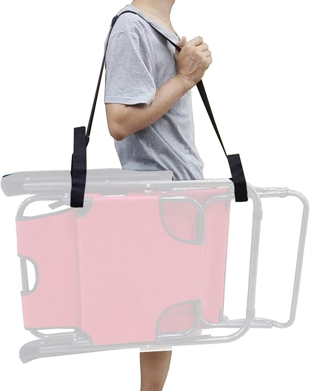 YYST 2 X Adjustable Beach Chair Carry Strap Universal Folding Chair Carry Strap Bed - 2 Straps Per Pack (Chair Not Included)
