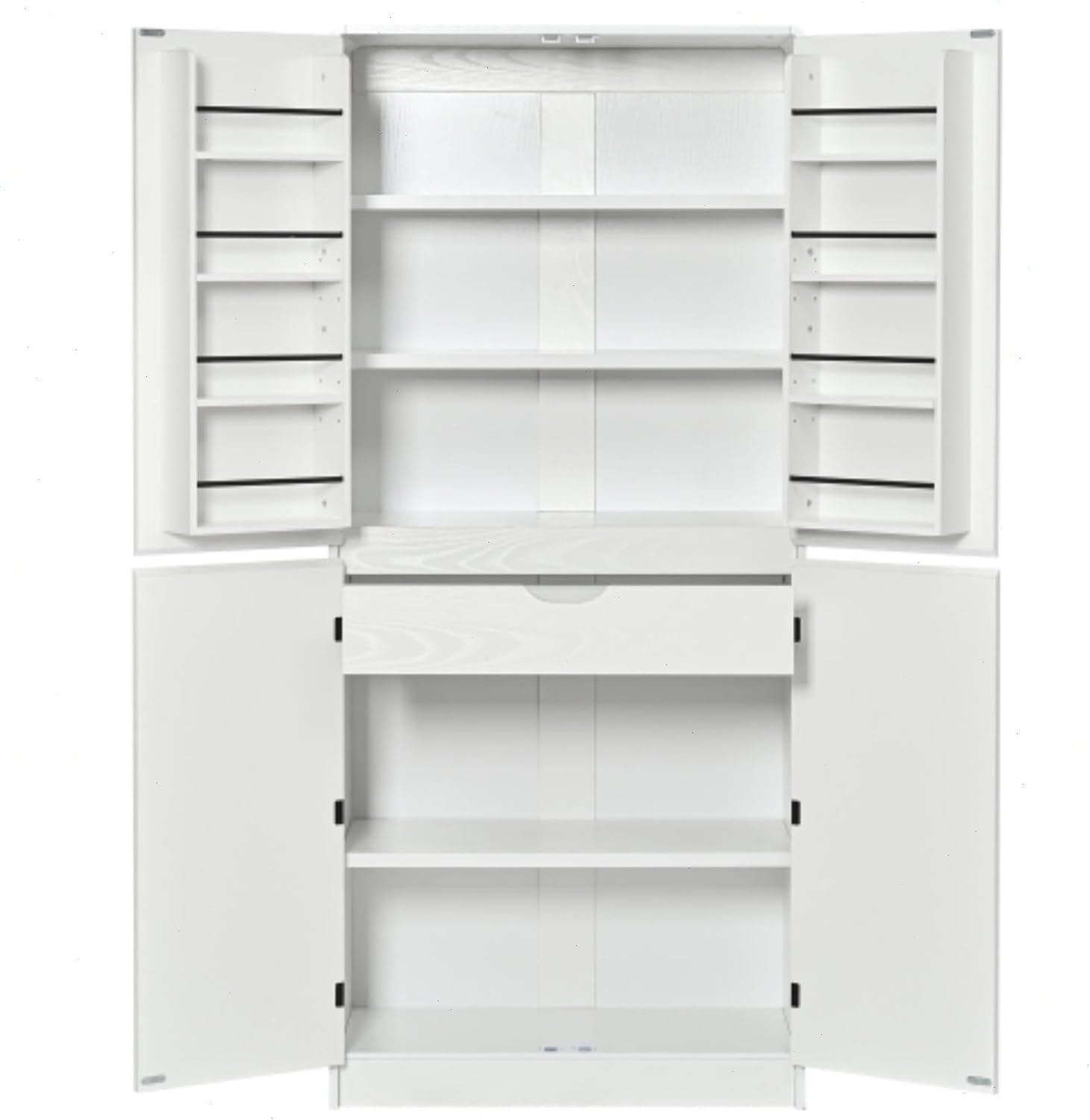 72" Kitchen Pantry Storage Cabinet with Doors and Shelves, Wood Farmhouse Pantry Storage with Barn Doors for Kitchen, Dining Room, Living Room