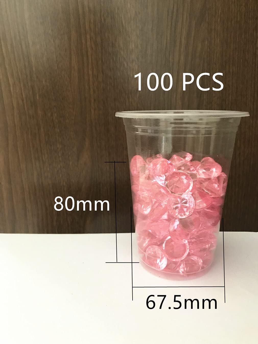 Blue Feather Products, Inc. 20mm Acrylic Color Faux Round Diamond Crystals Treasure Gems for Table Scatters, Vase Fillers, Event, Wedding, Arts & Crafts (100 pcs) (Emerald Green)