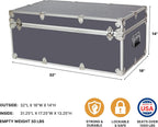 Rhino Trunk & Case Large Essential Trunk With Wheels 32”x18”x14”, 1000+ lbs Capacity - Many Colors. Strong, USA Made Summer Camp Footlocker, and Secure College Dorm Storage Chest