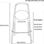 QQXX Folding Bar Stool with Footrest,Leather Padded Folding Kitchen Stool,Portable Counter Height Foldable Stool Tall Bar Stools for Outdoor Kitchen Shop Cafe(2 Pc, White Seat Height 27.5")
