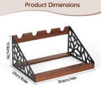 4-Bottle Rustic Countertop Wine Rack, Freestanding Wooden Tabletop Wine Bottle Holder for Cabinet, Pantry, Table, Kitchen