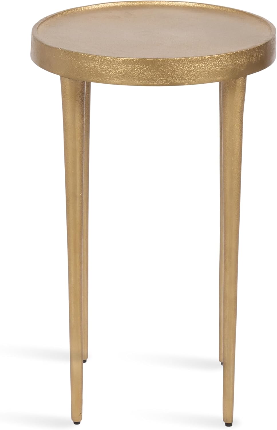 Kate and Laurel Rava Modern Metal Round Side Table, 14 x 14 x 22, Gold, Cast Aluminum Accent Table for Use as Indoor Plant Stand or Living Room Decor Piece