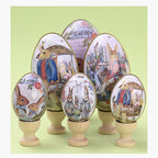 4.9" Oversized Easter Egg Tin - Vintage Bunny Gardener Metal Gift Box, Large Flower Market Themed Treat Container for Egg Hunt & Spring Decor