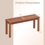COSTWAY Outdoor Bench, 39.5” Backless Solid Wood Narrow Bench for Outside, Patio, Park, Garden & Front Porch (1)