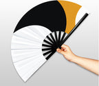 1Pc Large Folding Hand Fan Retro Cloth Fabric Chinese for Men/Women Festival, Dance, Gift Chinese