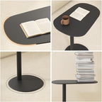 C Shaped Side Table End Coffee Tables, Aesthetics Minimalist Accent Tables, Multifunction Oval Metal Side Tables for Living Room Bedroom Sofa Balcony Couch Patio Yard Garden Indoor & Outdoor