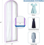 Zilink 72” Clear Garment Bags for Long Dresses Wedding Dress Bags for Gowns Long with 3" Gussted Dress Storage Bags Hanging for Long Evening Dresses, Winter Fur Coat, Prom Dresses, 4-Pack
