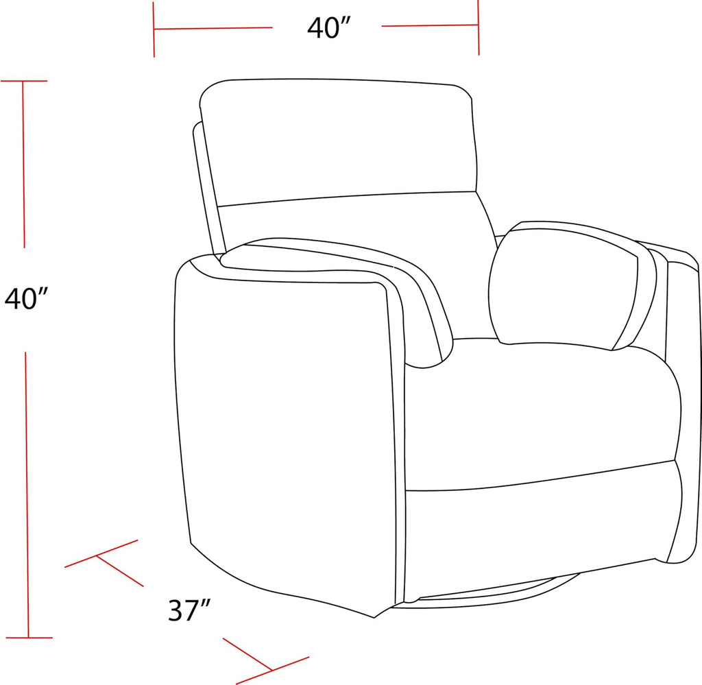 Parker Living Radius - Krypton Power Swivel Glider Recliner for Adults with USB and Type-C Ports, Single Sofa Chair for Living Room